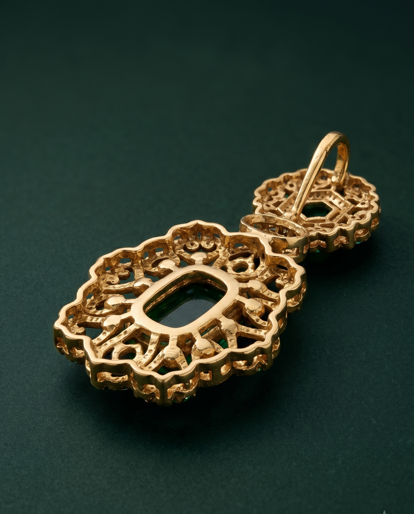 Pure Silver Heritage Polki Pendant Chain