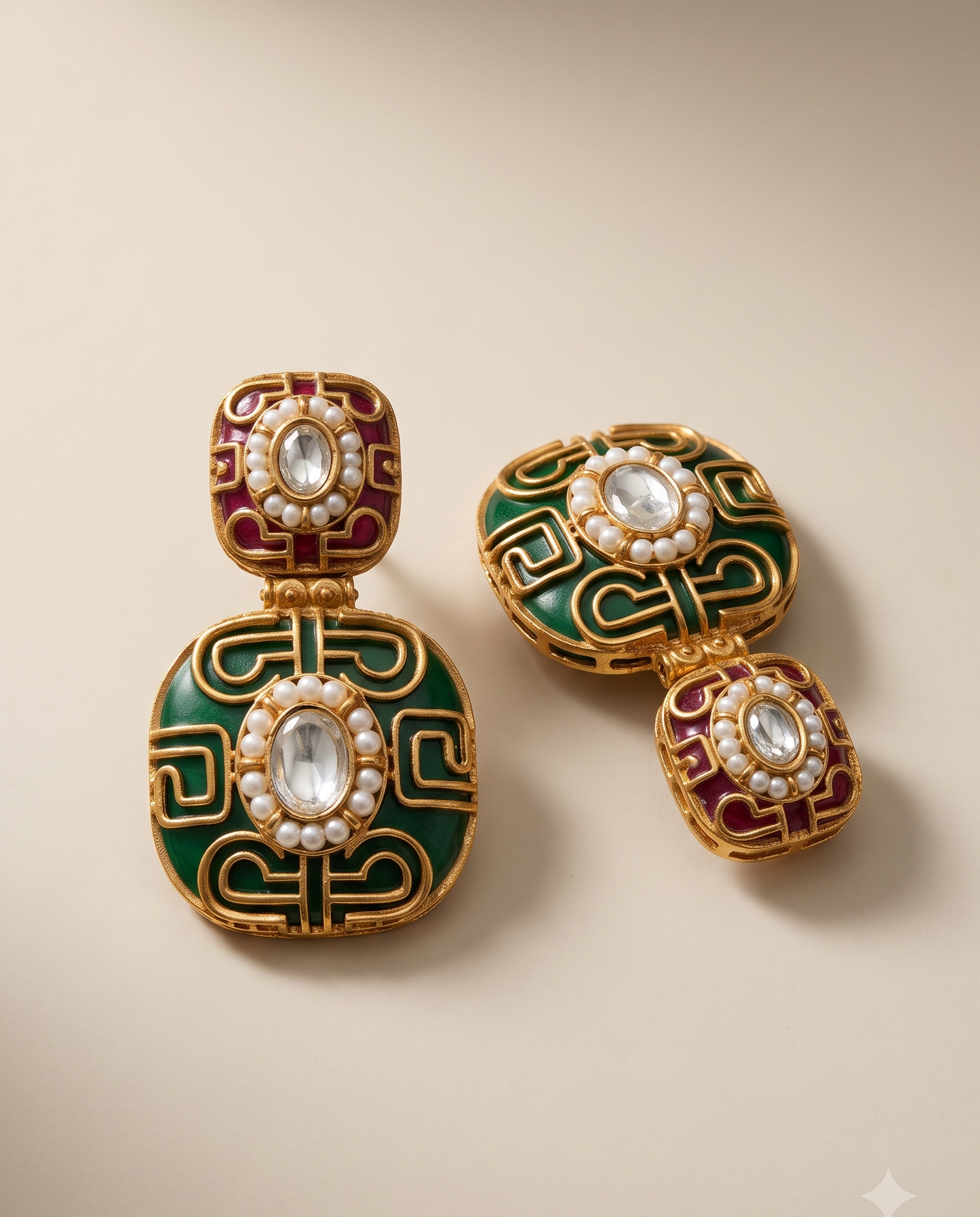 Intriciate Dual Enamel Earrings