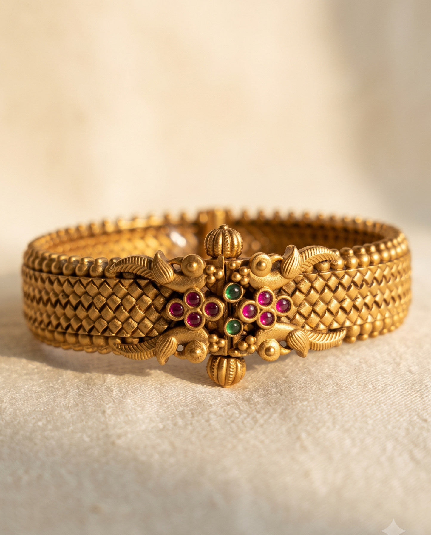 Golden Mayur Kada Bracelet