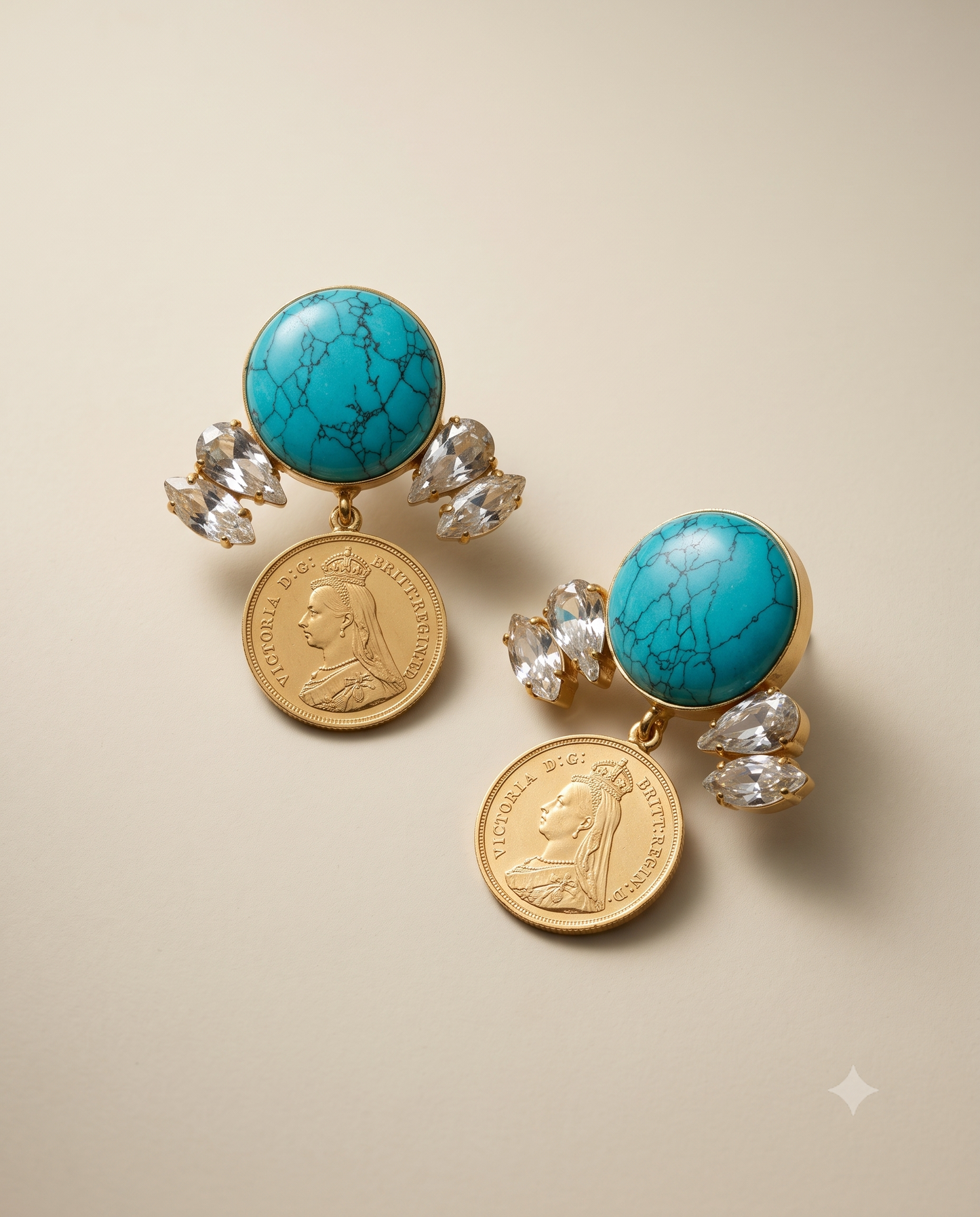 Turqoise Coin Studs