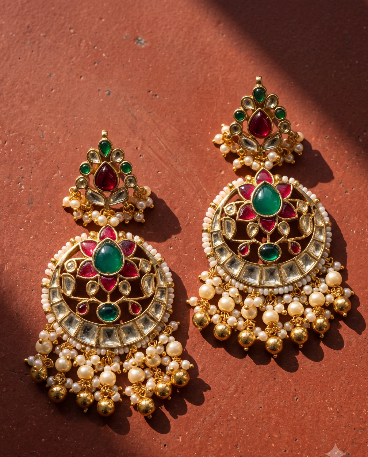 Padma Pachi Kundan Chandbali