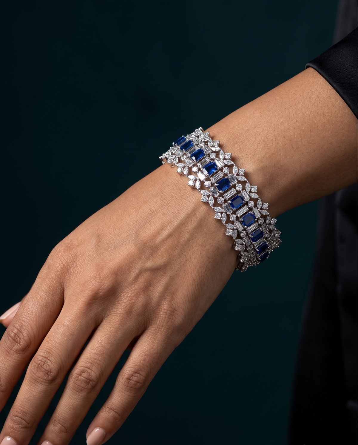 Pure SIlver Royal Sapphire Bracelet