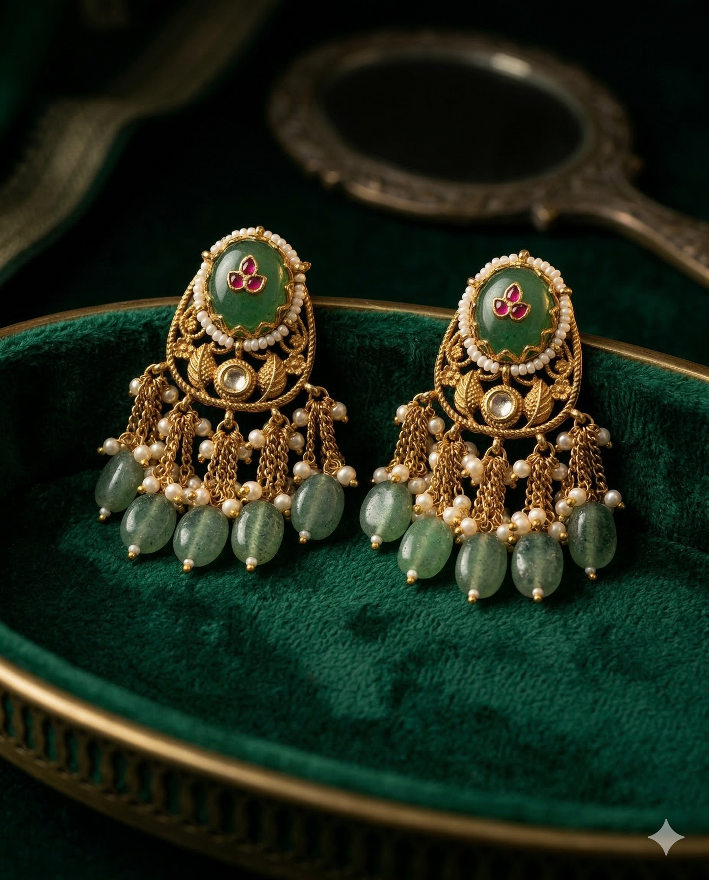 Delicate Meenakari Jhumkas