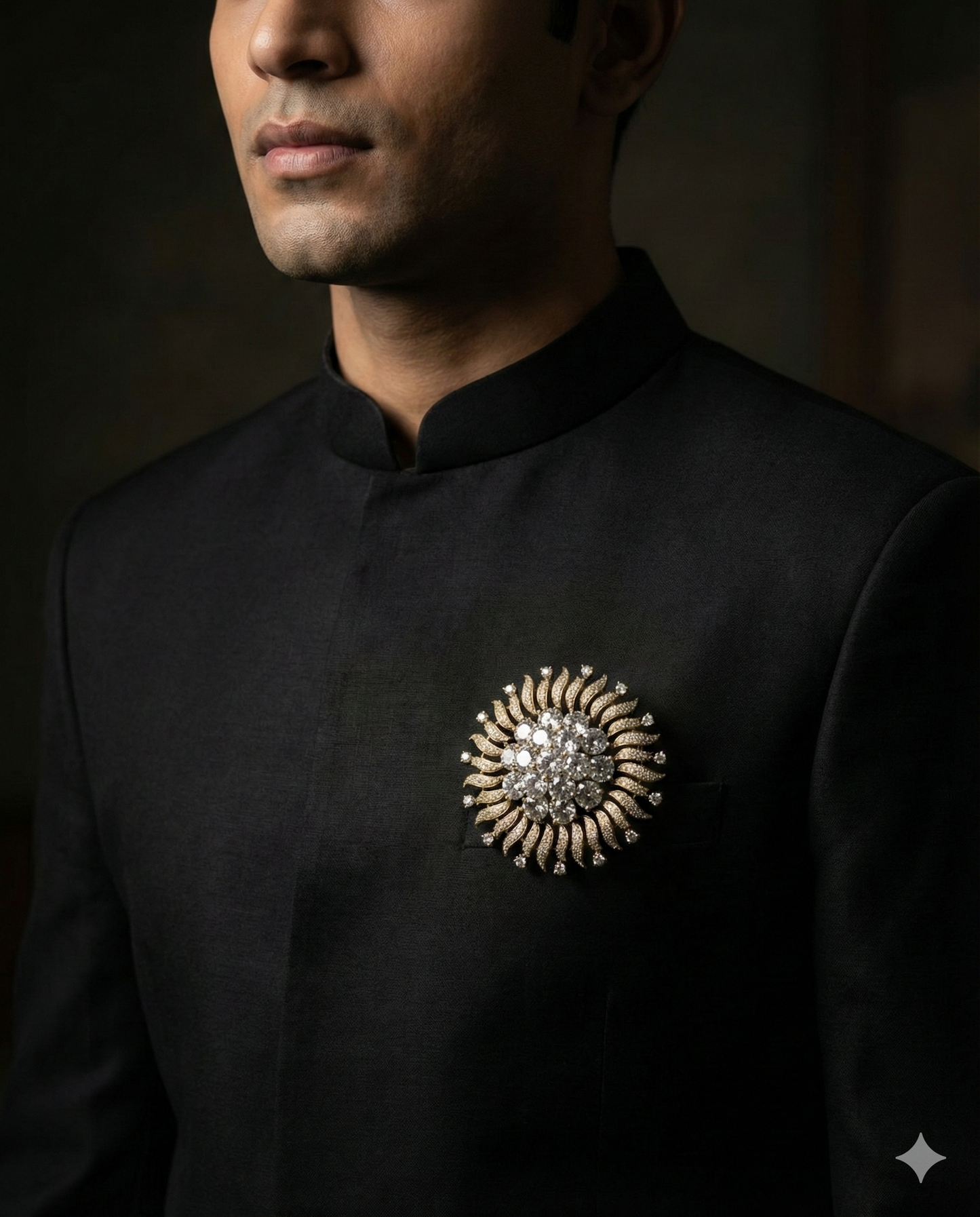 Sovereign Sunburst Brooch