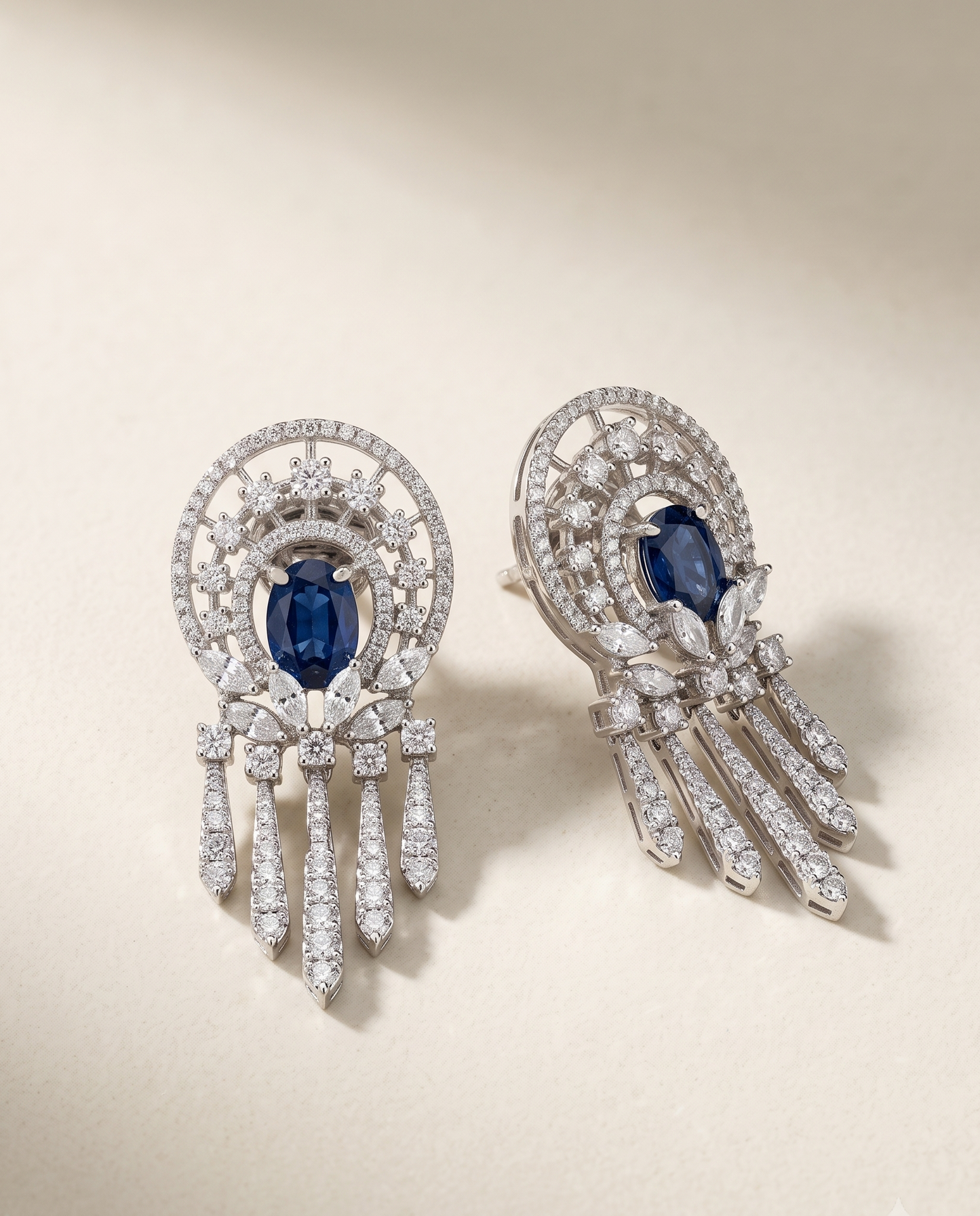 Sapphire Dangling Studs