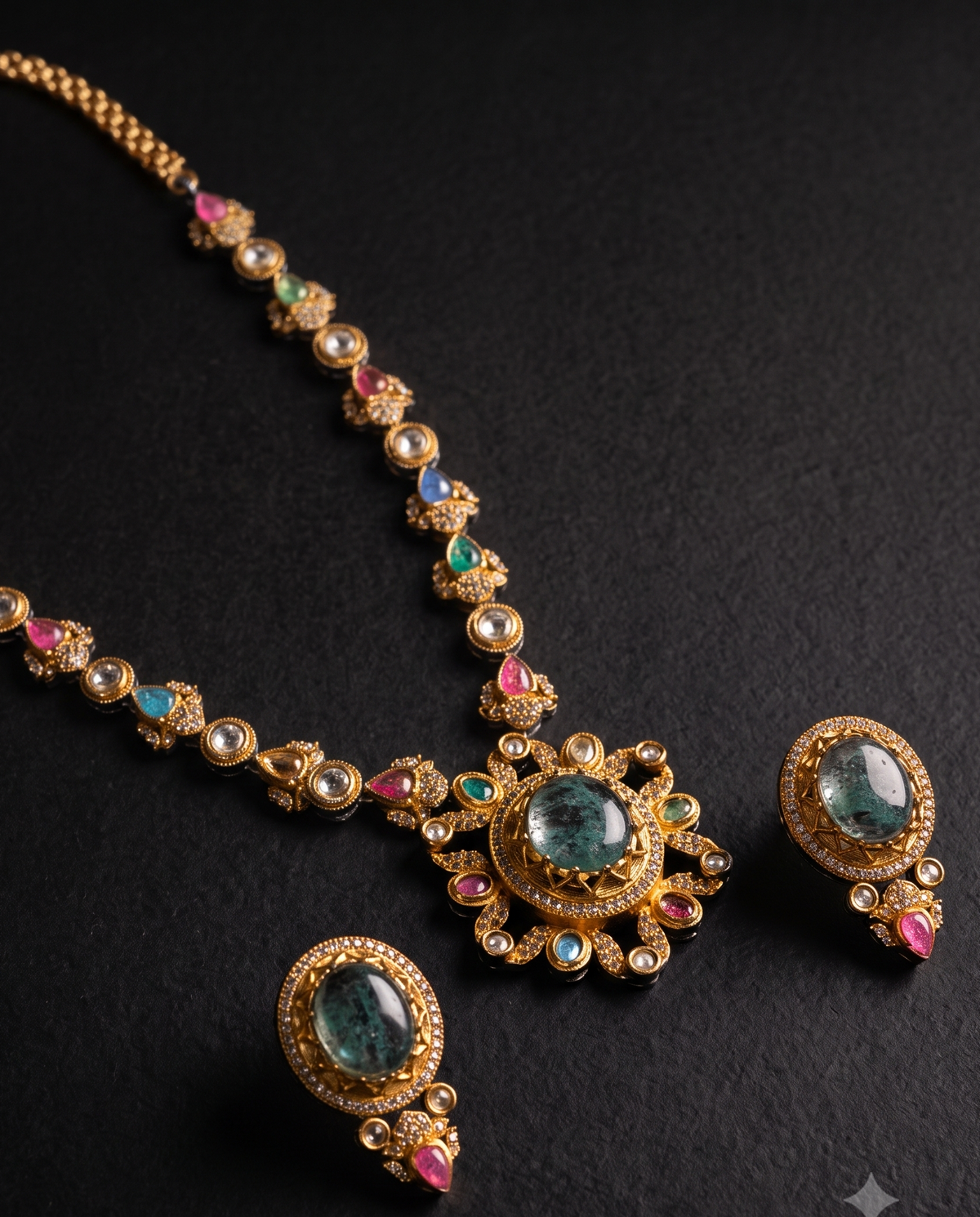 Gulbaag Sapphire Necklace Set