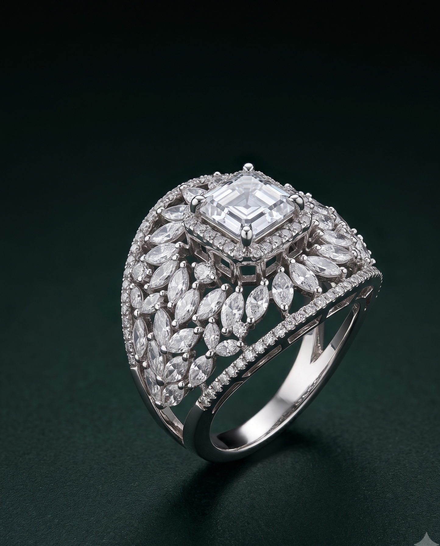 Pure Silver Celeste Cokctail Ring