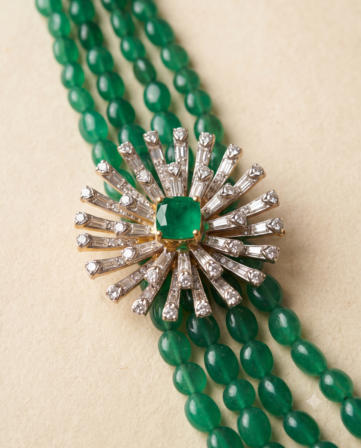 Pure Silver Green Radiance Mala