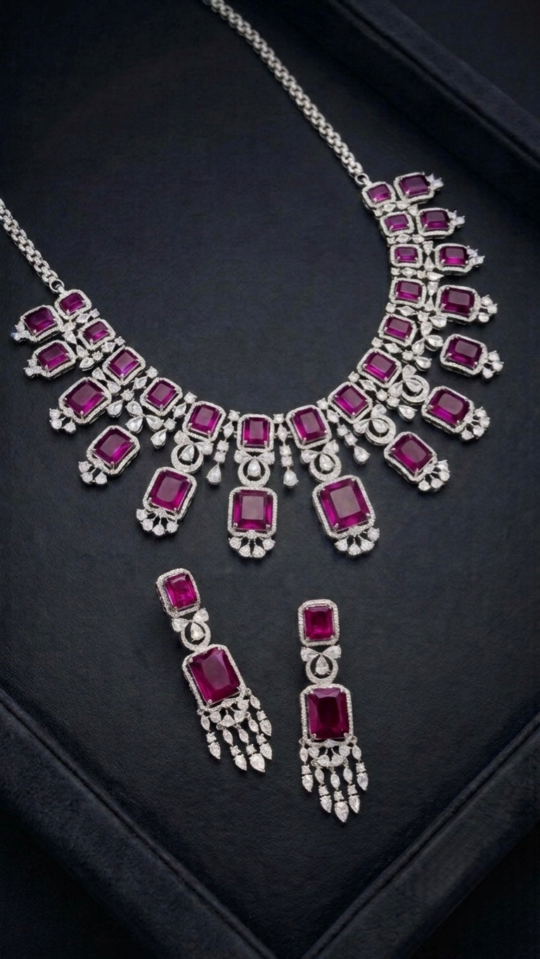 Ruby Regal Necklace Set
