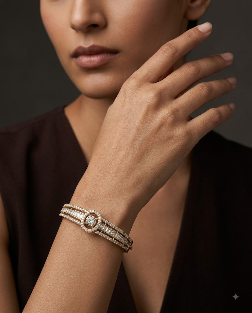 Baguette Brilliance Golden Bracelet
