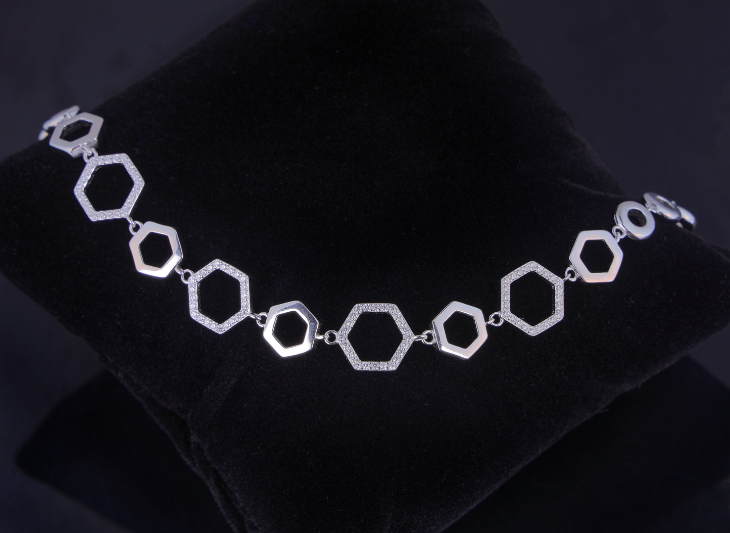 92.5 Silver Hex Bracelets