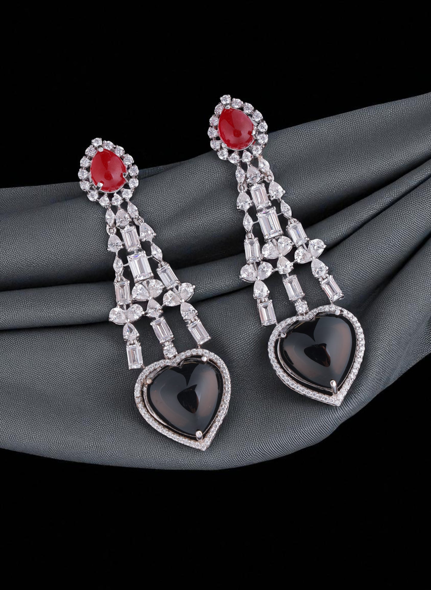 92.5 Silver Noir Danglers