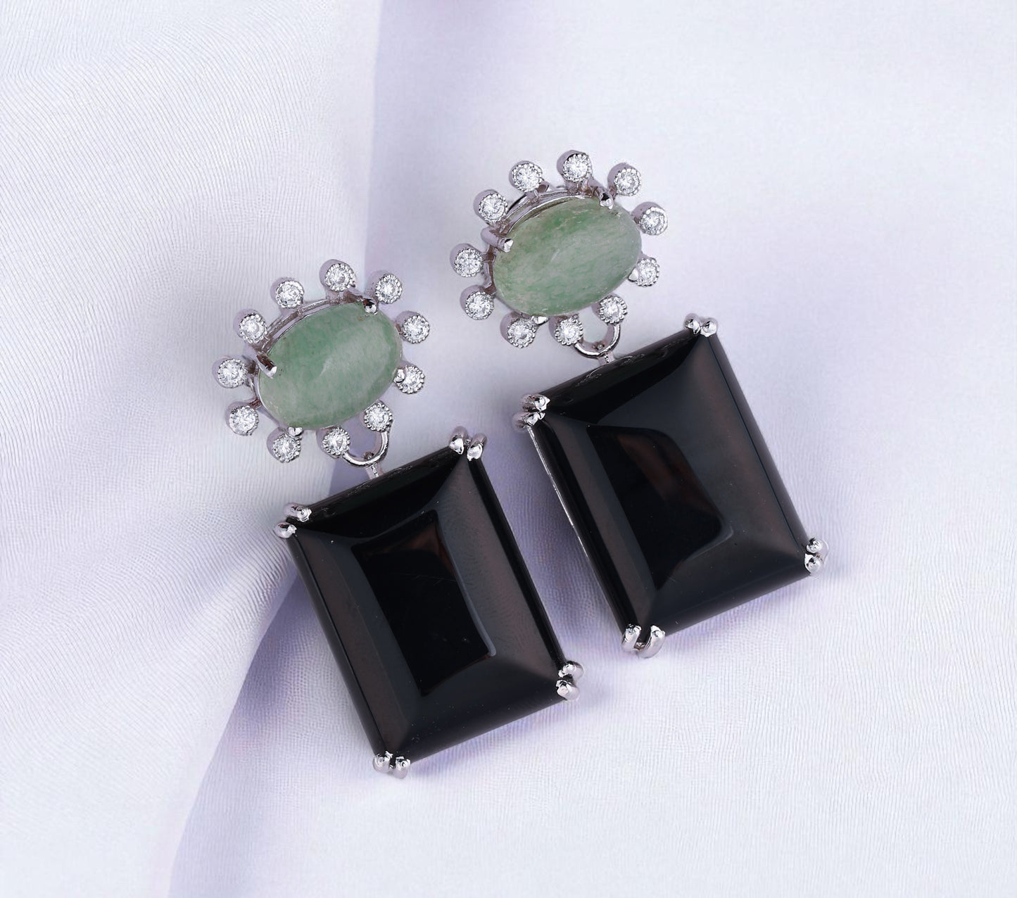 92.5 Silver Celest Drop Earrings