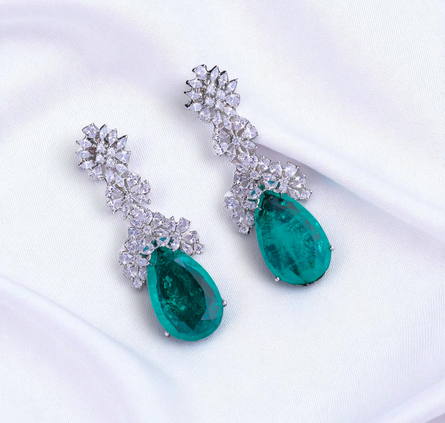 Bold Emerald Danglers