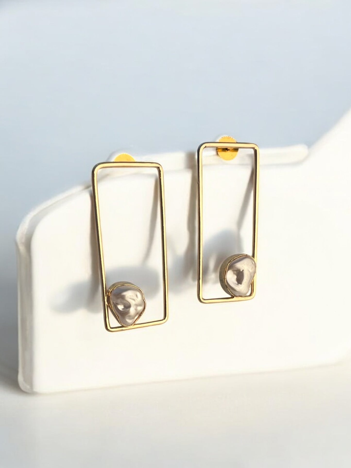 Geometric Golden Earrings