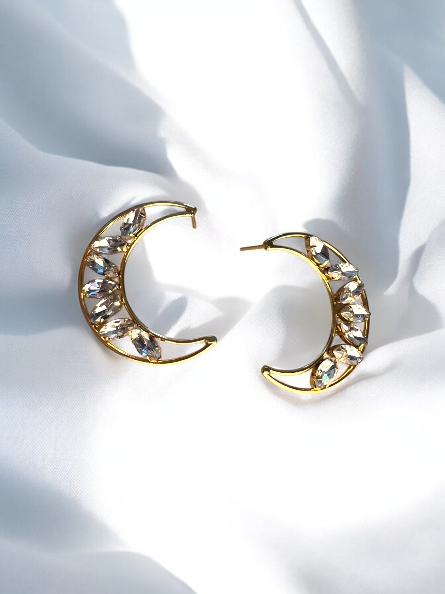 Golden Crescent Earrings