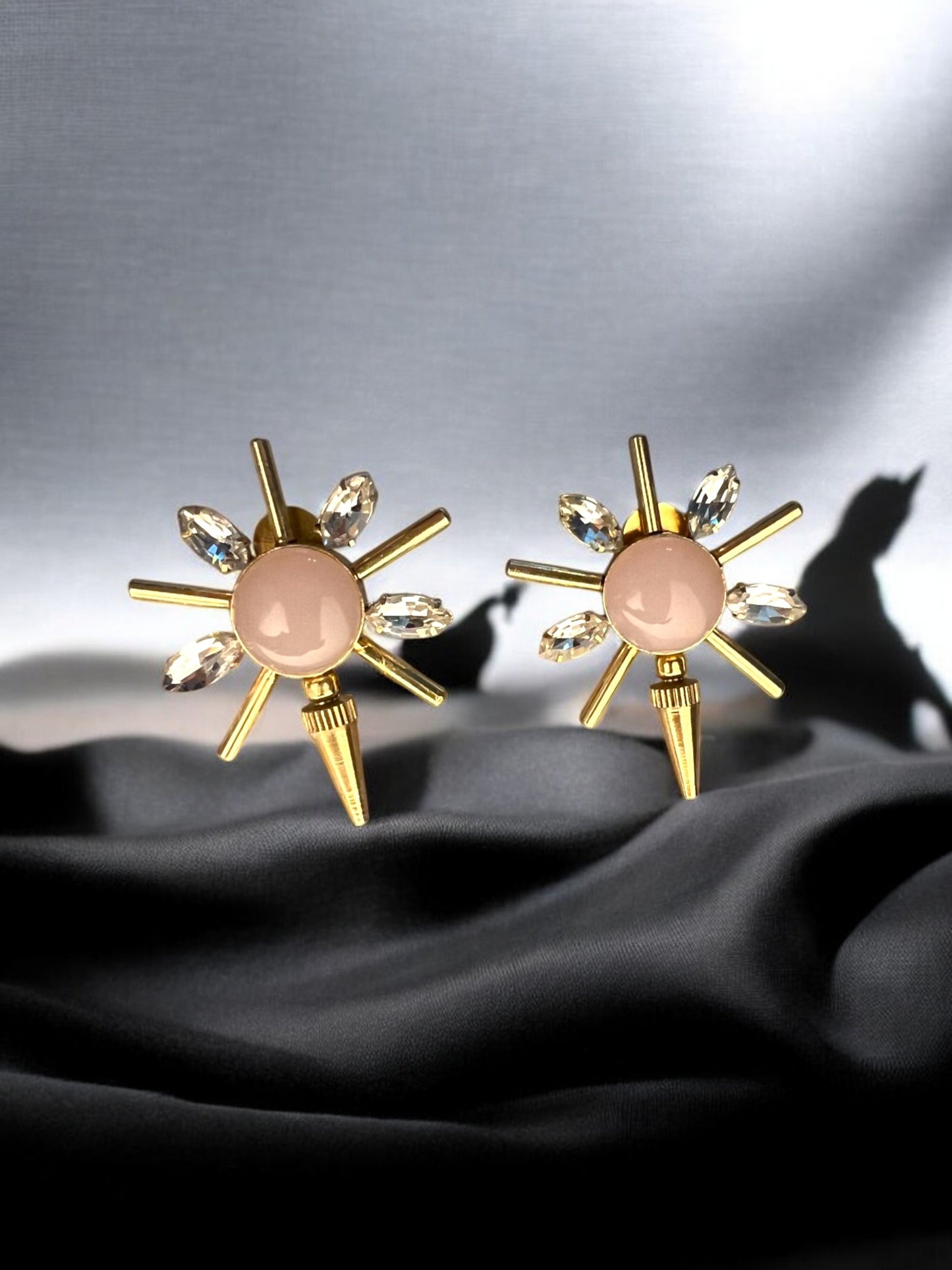 Pink Sunburst Earrings