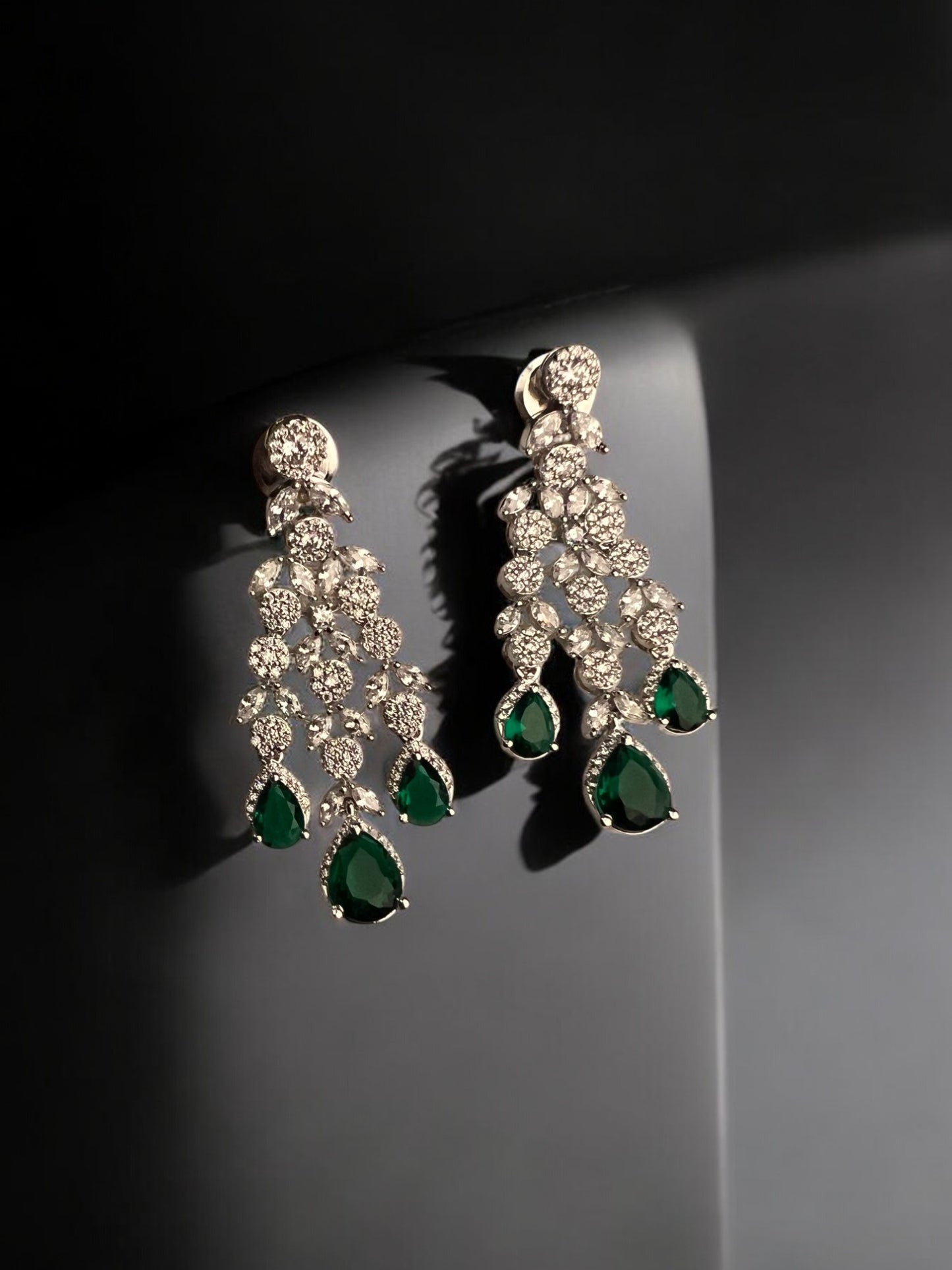 Emerald Cascade Drop Earrings