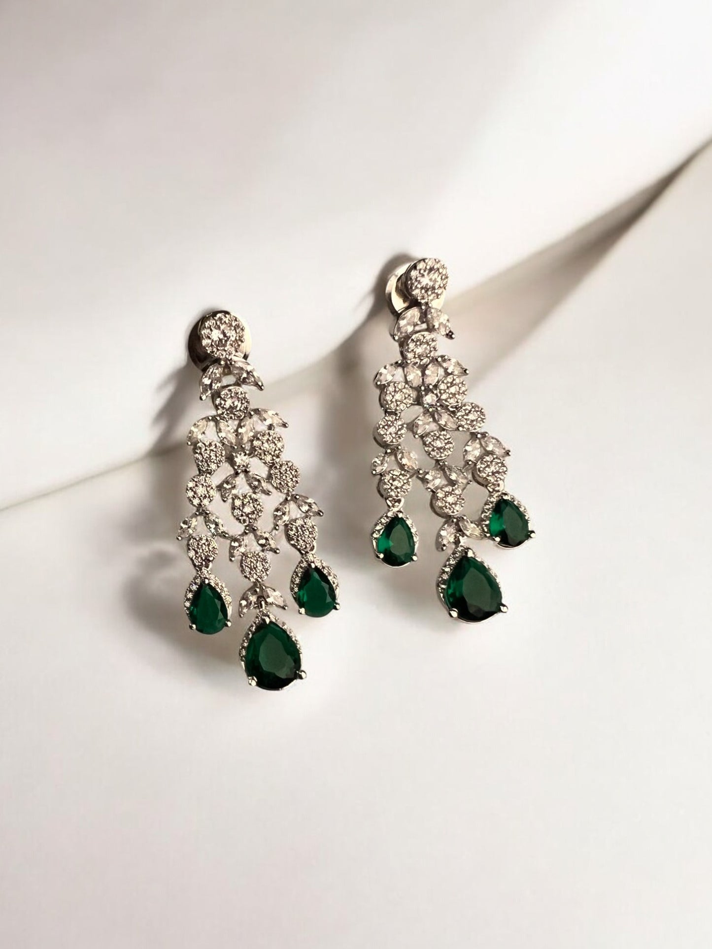 Emerald Cascade Drop Earrings