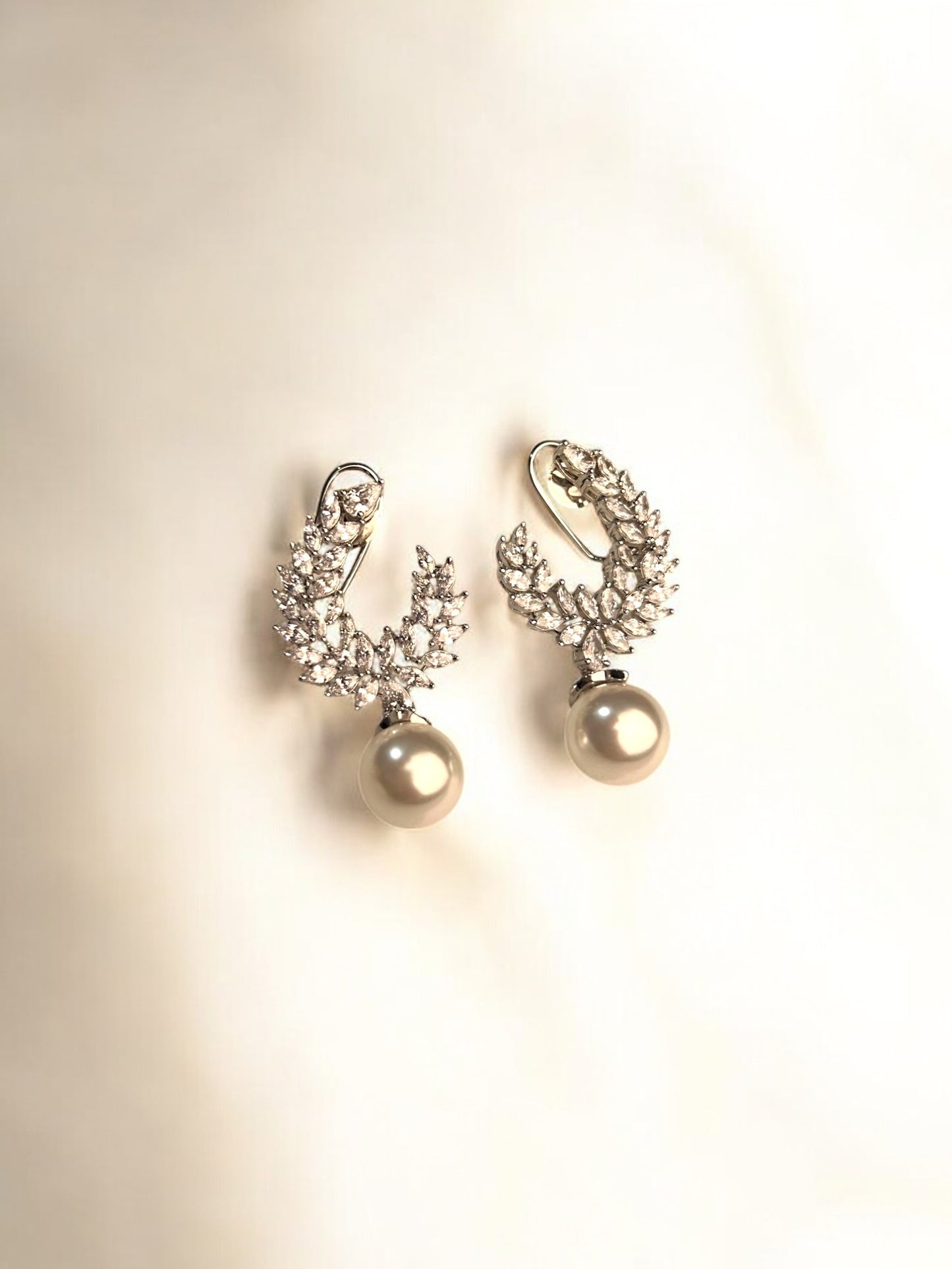 Pearl Elegance Crescent Earrings