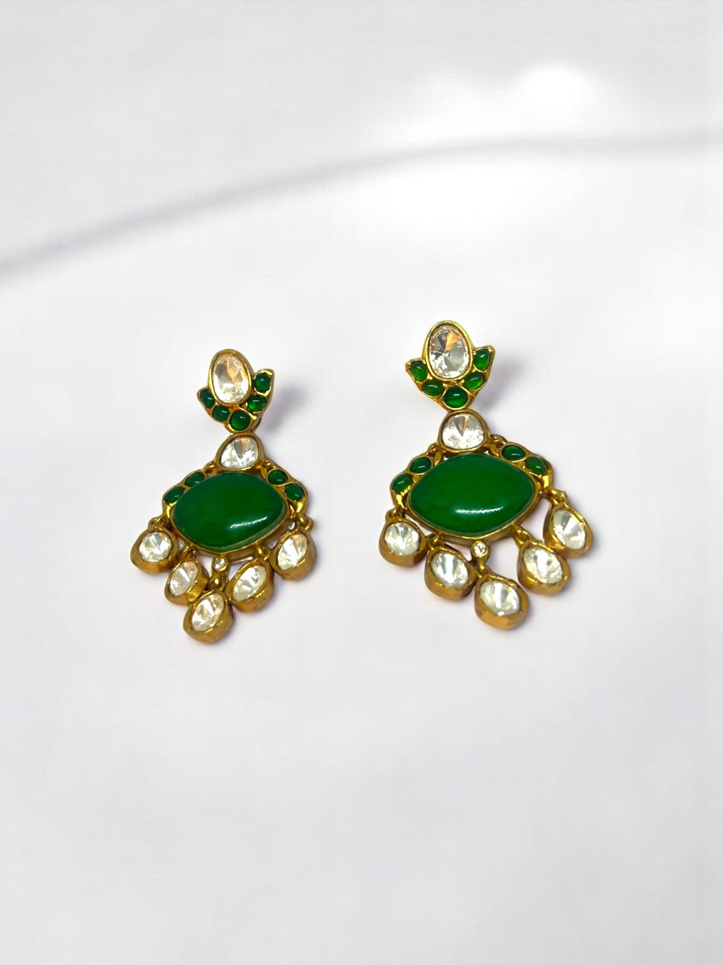 Meher Green Kundan Earrings