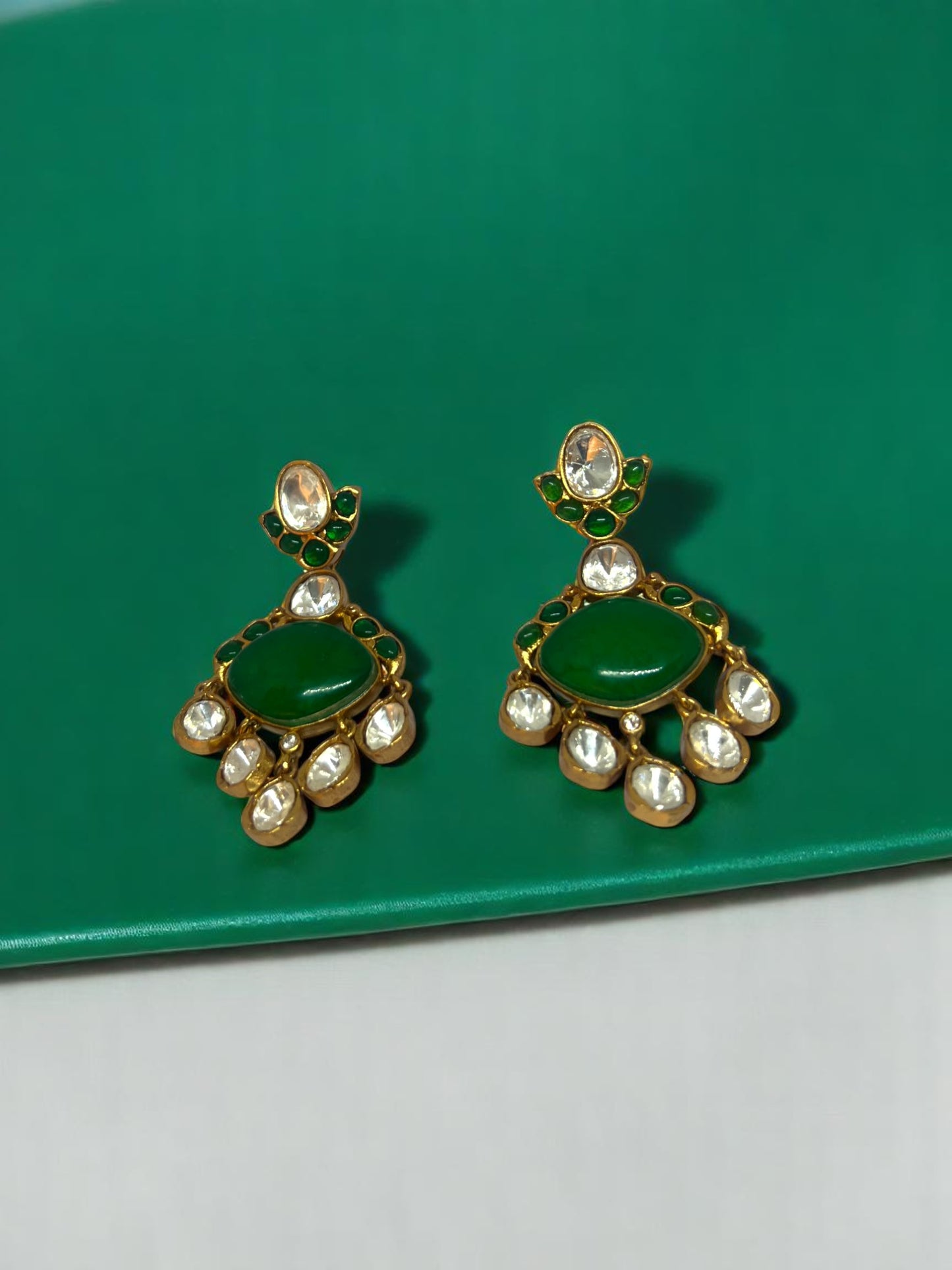 Meher Green Kundan Earrings