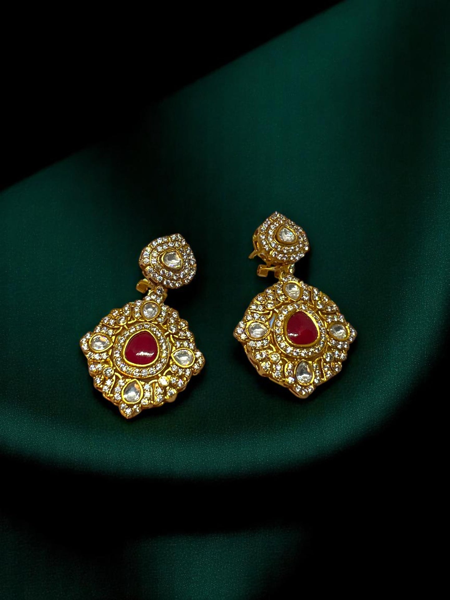 Regal Ruby Kundan Studs