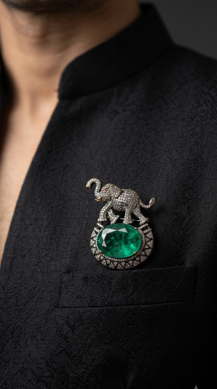 Emerald Prince Brooch