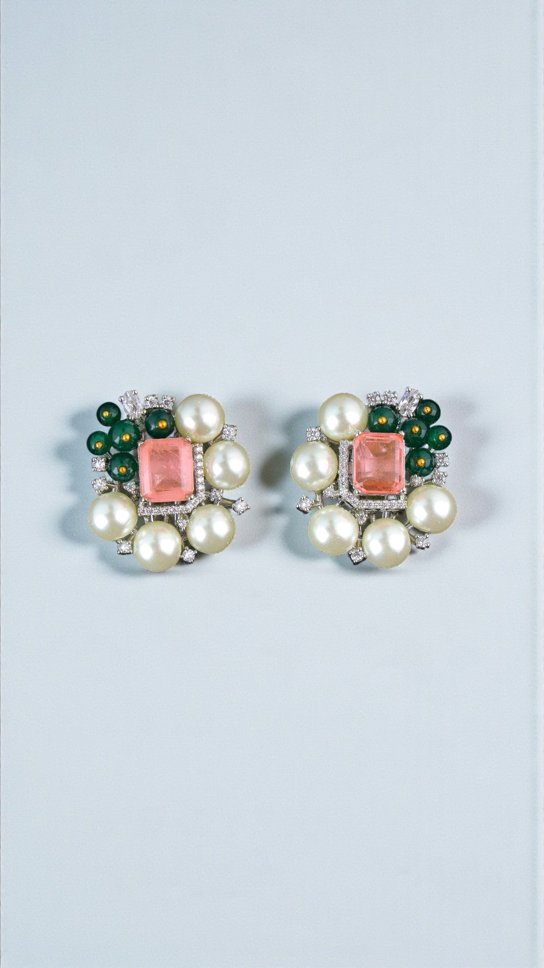 Coral Blossom Pearl Studs