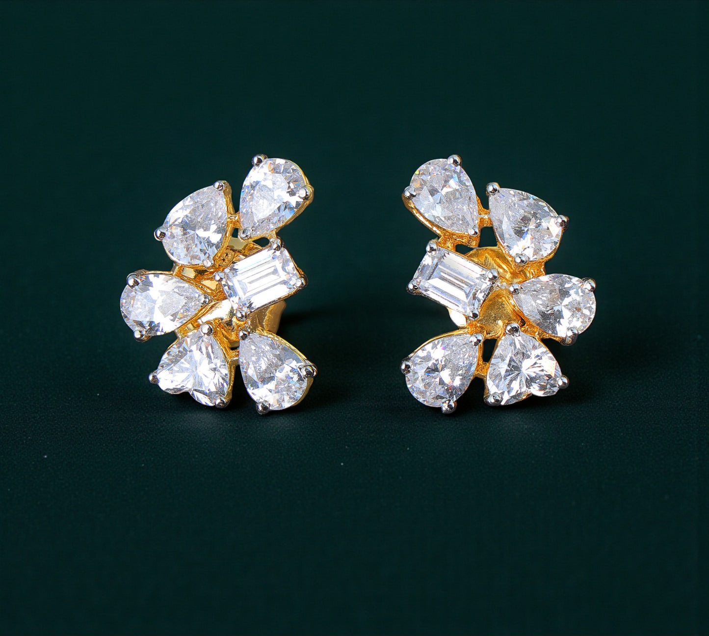 Silver Floral Earrings