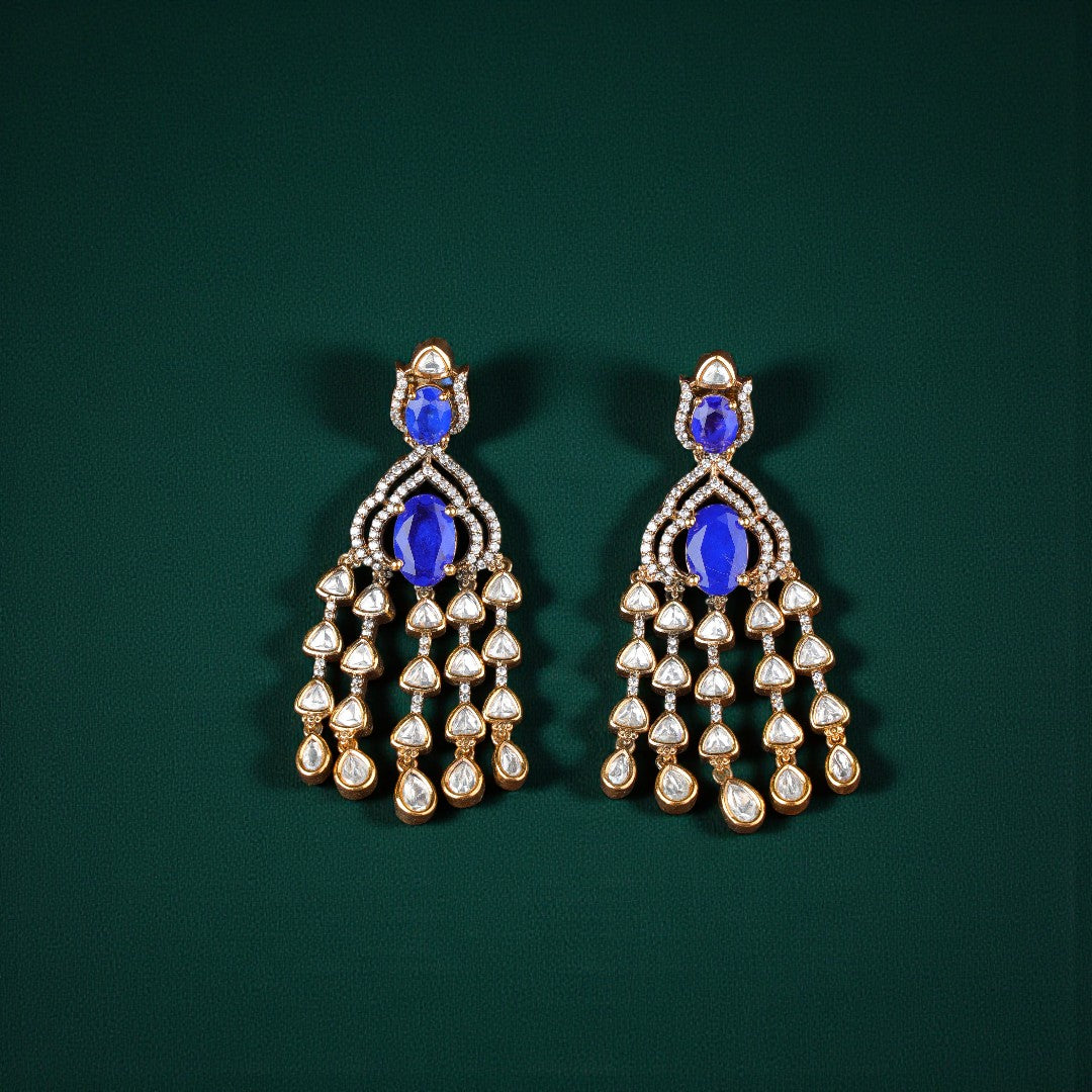 Azure Polki Jhumkas