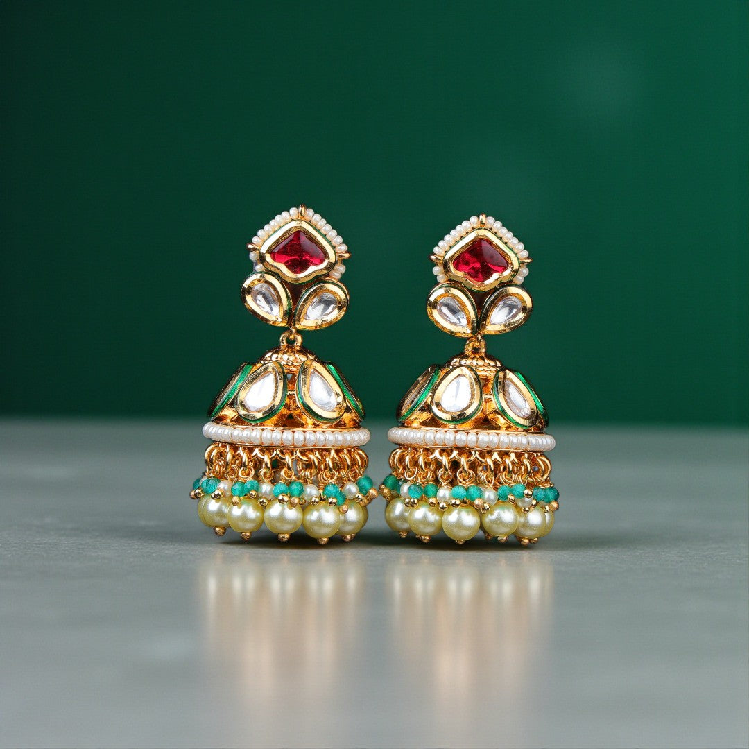 Delicate Polki Jhumkas