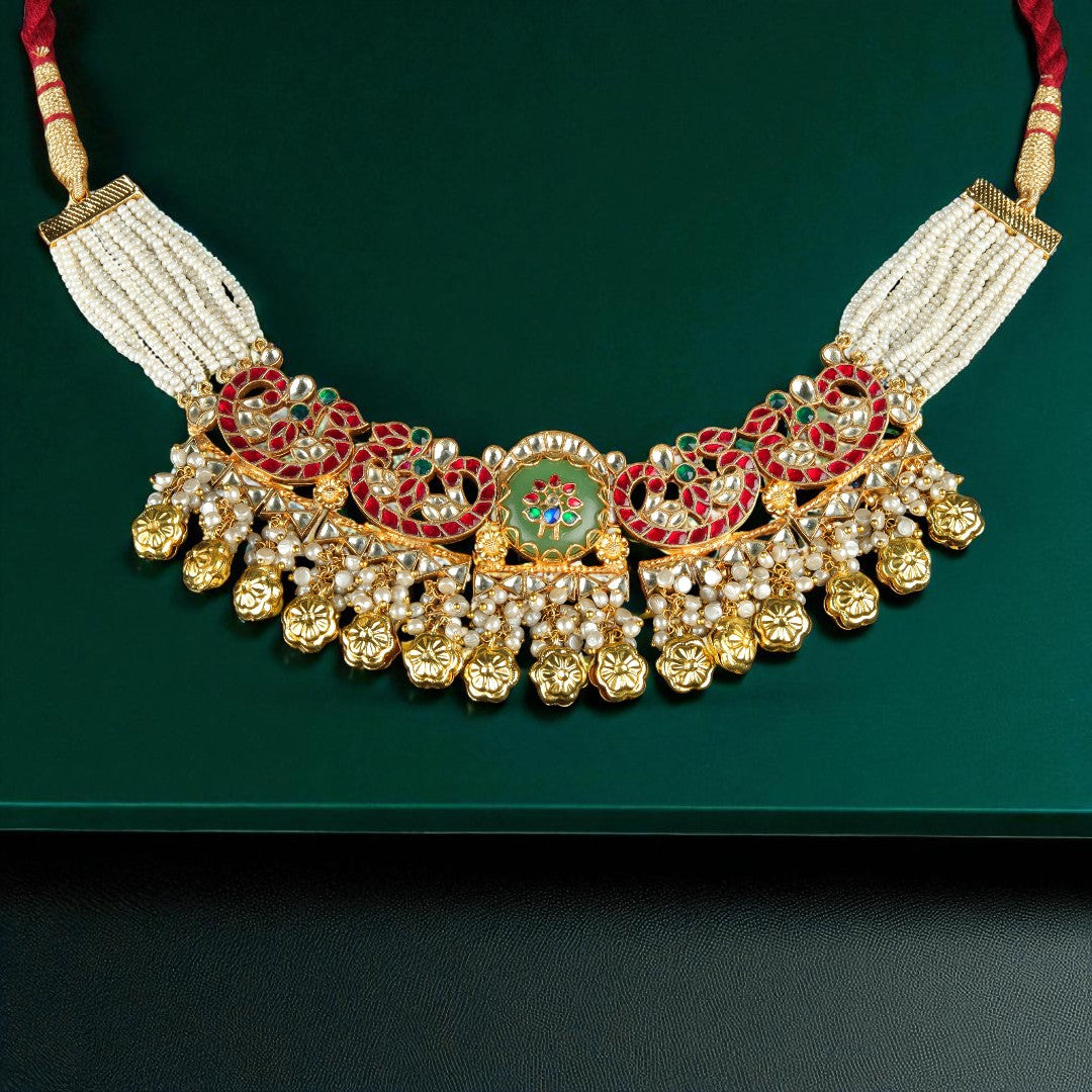 Vibrant Jadau Kundan Necklace Set