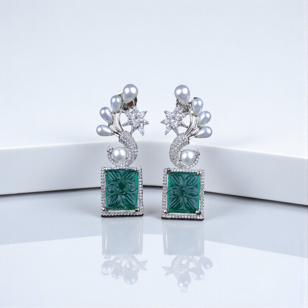 Pearl Emerald Earrings