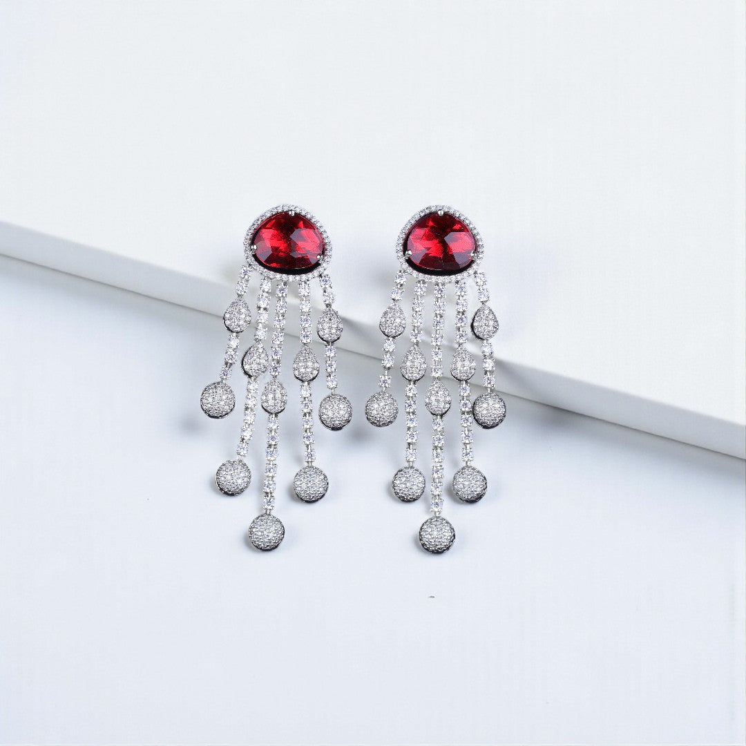 Ruby Cascade Danglers