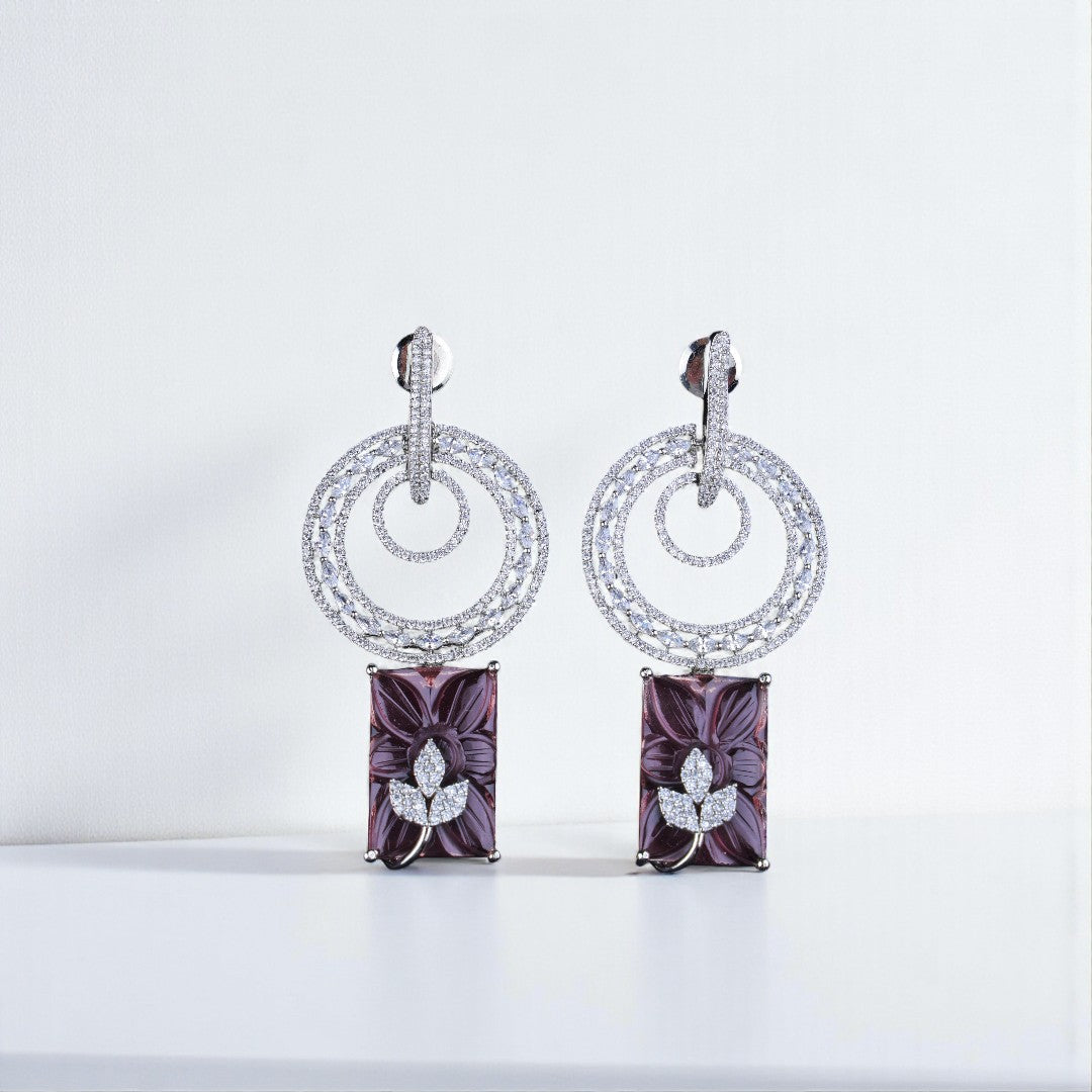 Lavender Floral Earrings