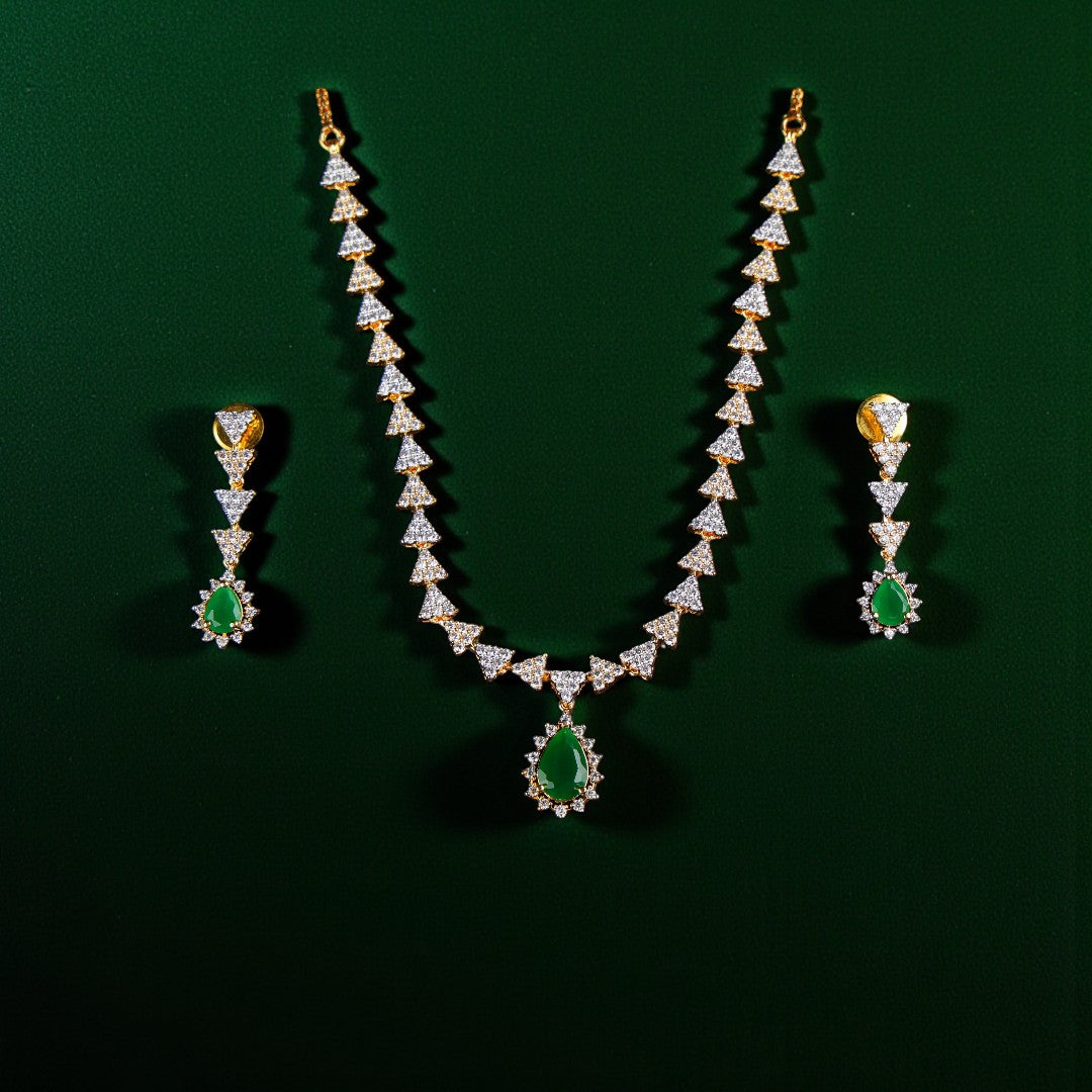 Chic Emerald Necklace Set