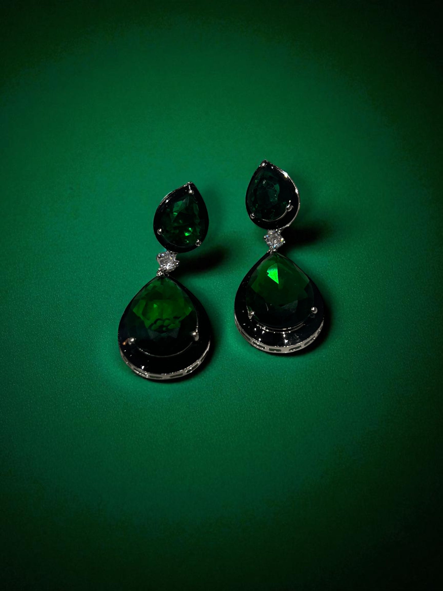 Bold Emerald Danglers
