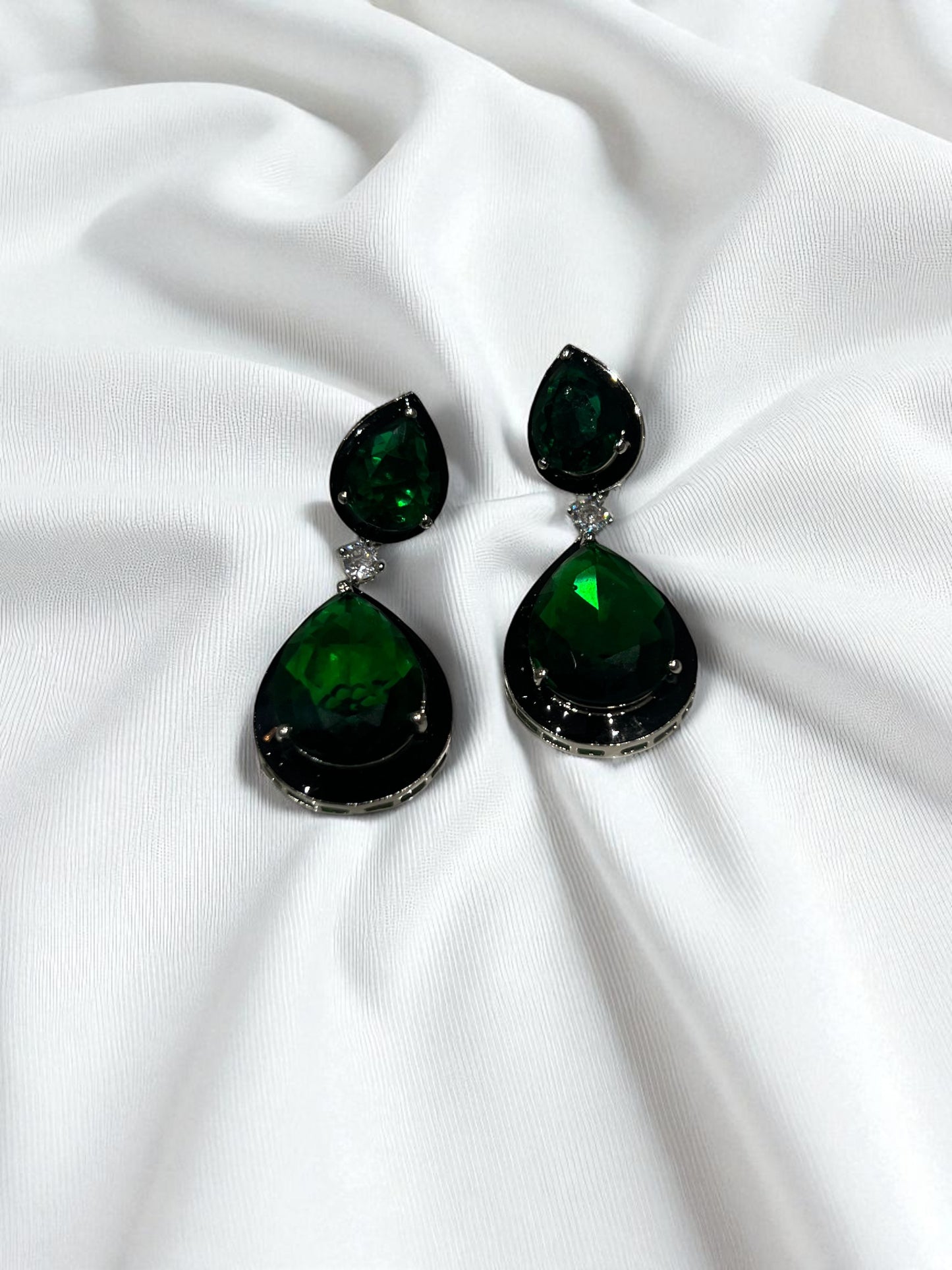Bold Emerald Danglers
