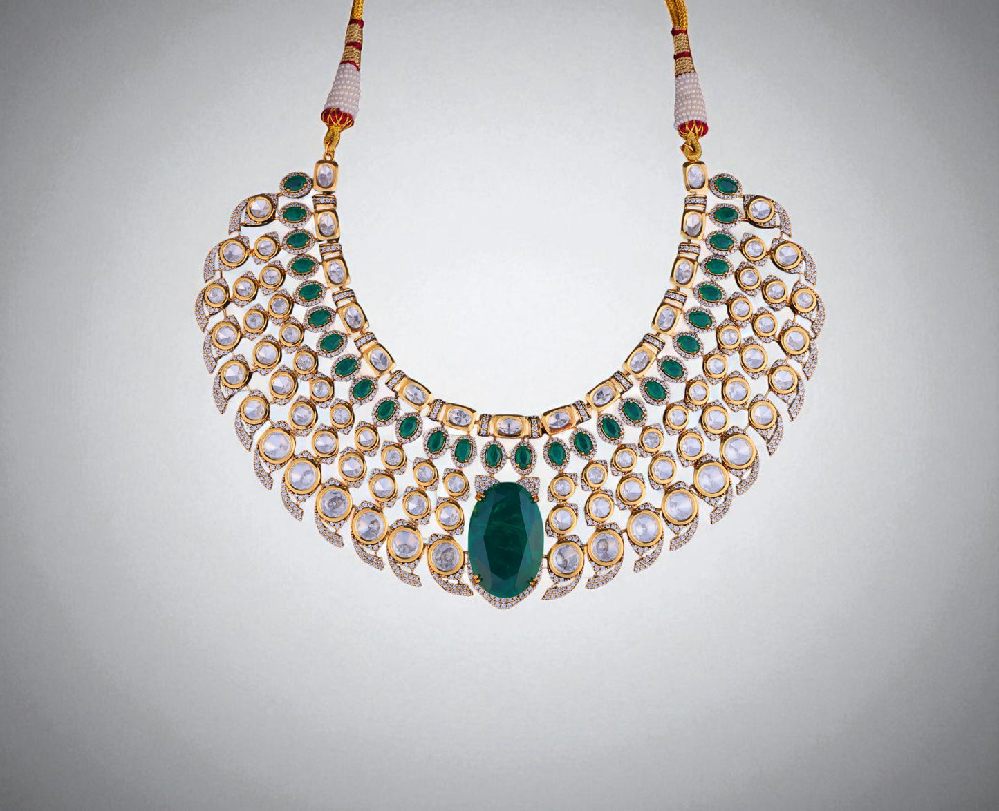 Emerald Jadau Necklace Set