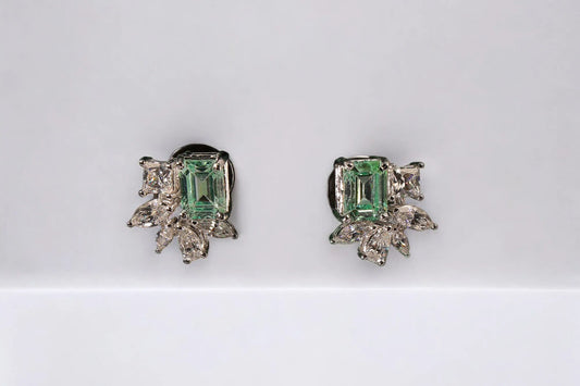 Silver Emerald Studs Vogue