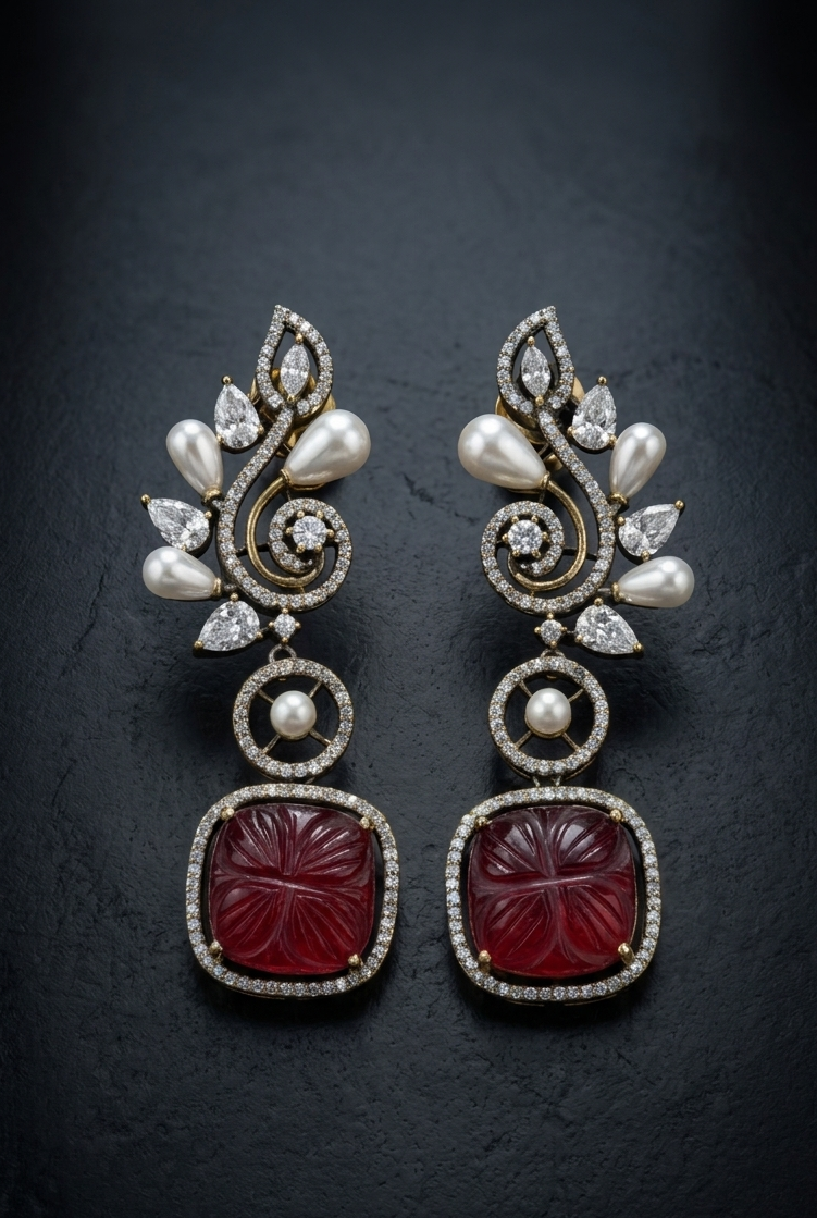 Ruby Floral Zenith Earrings