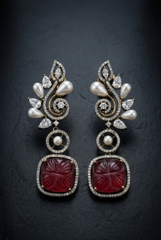 Ruby Floral Zenith Earrings