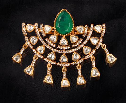 Elegant Emerald Brooch