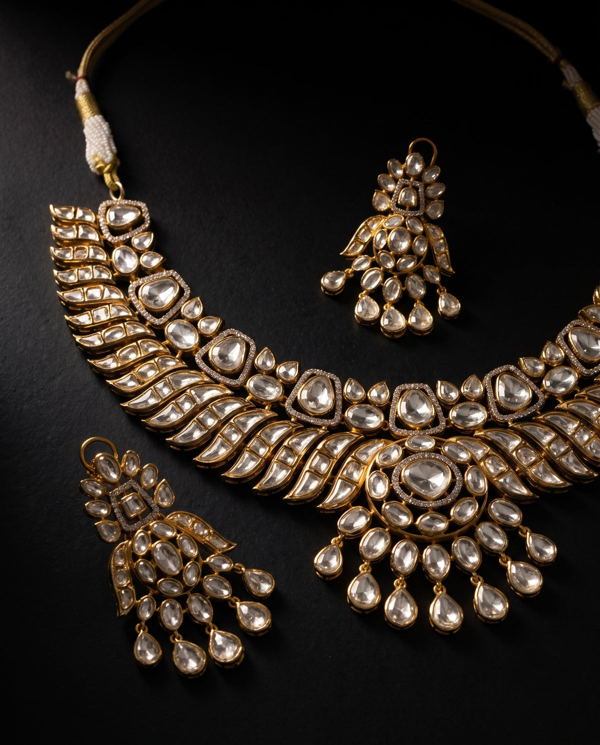 Polki Plume Necklace Set
