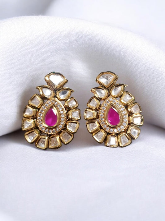 Pink Kundan Earrings Vogue