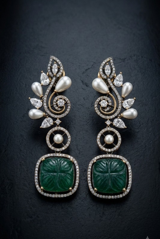 Emerald Floral Zenith Earrings