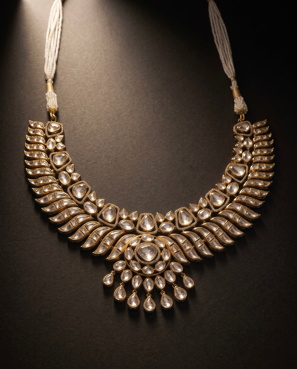Polki Plume Necklace Set