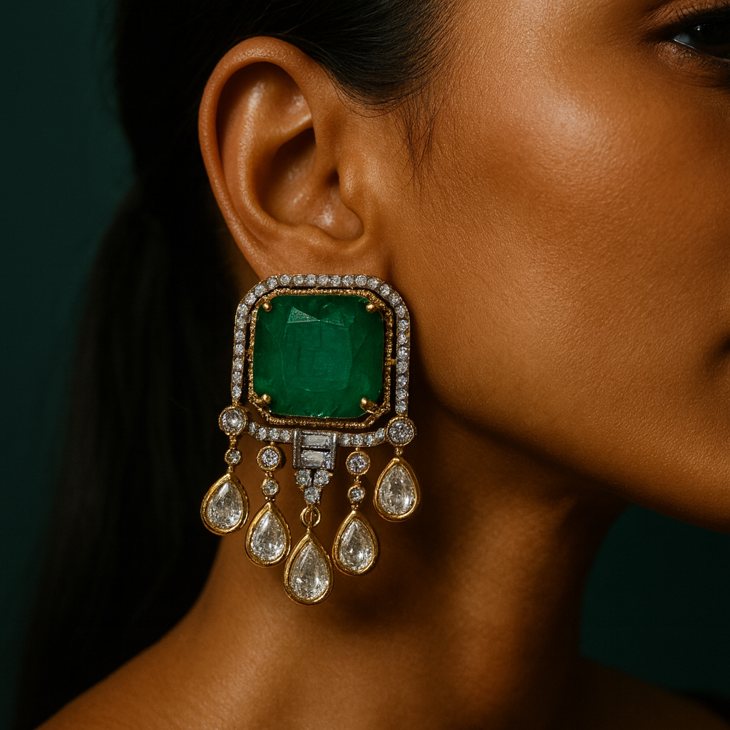 Luxe Emerald Danglers