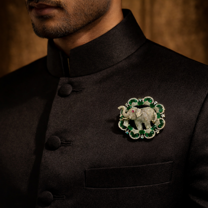 Emerald Accent Brooch